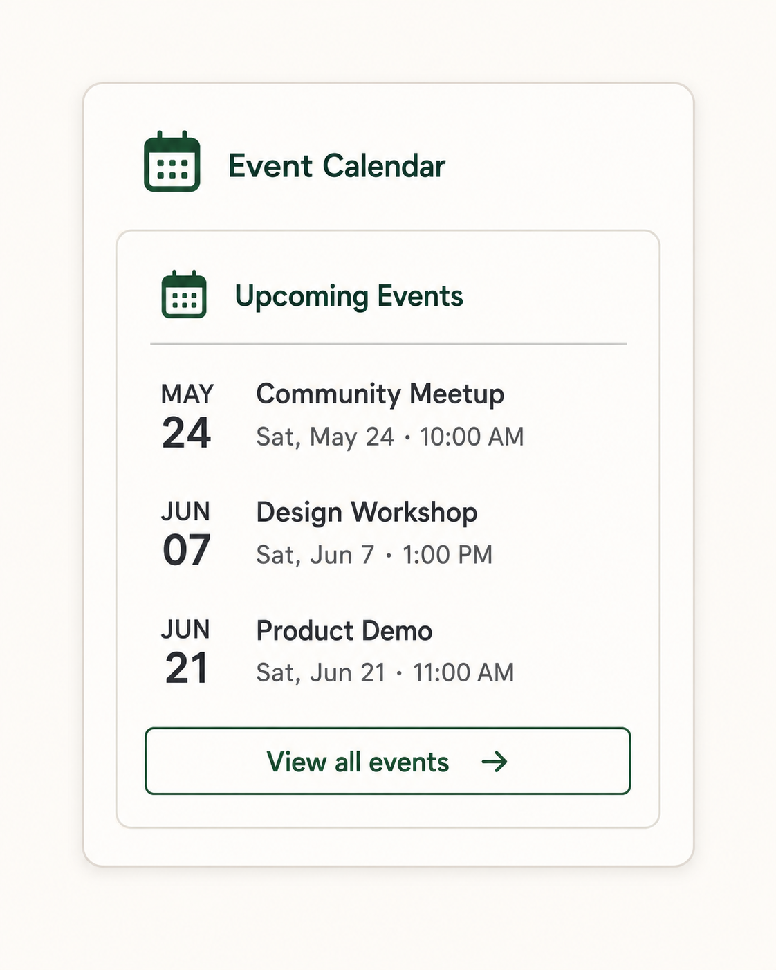 Calendar Widget