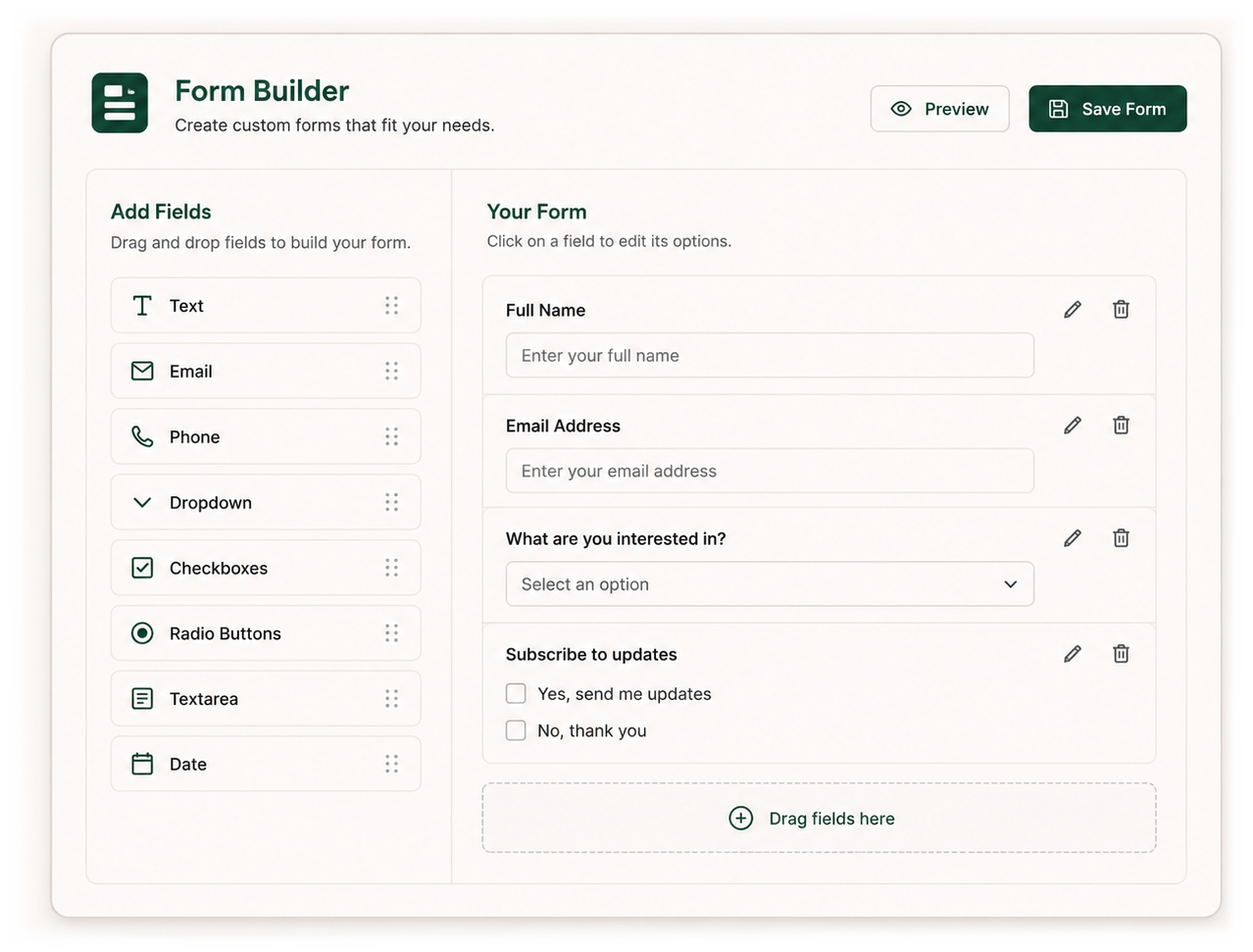 Form Builder Widget