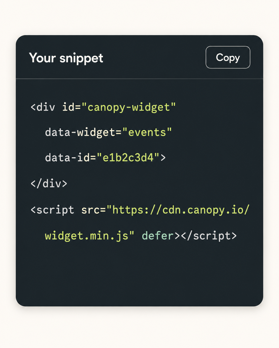 Paste embed code