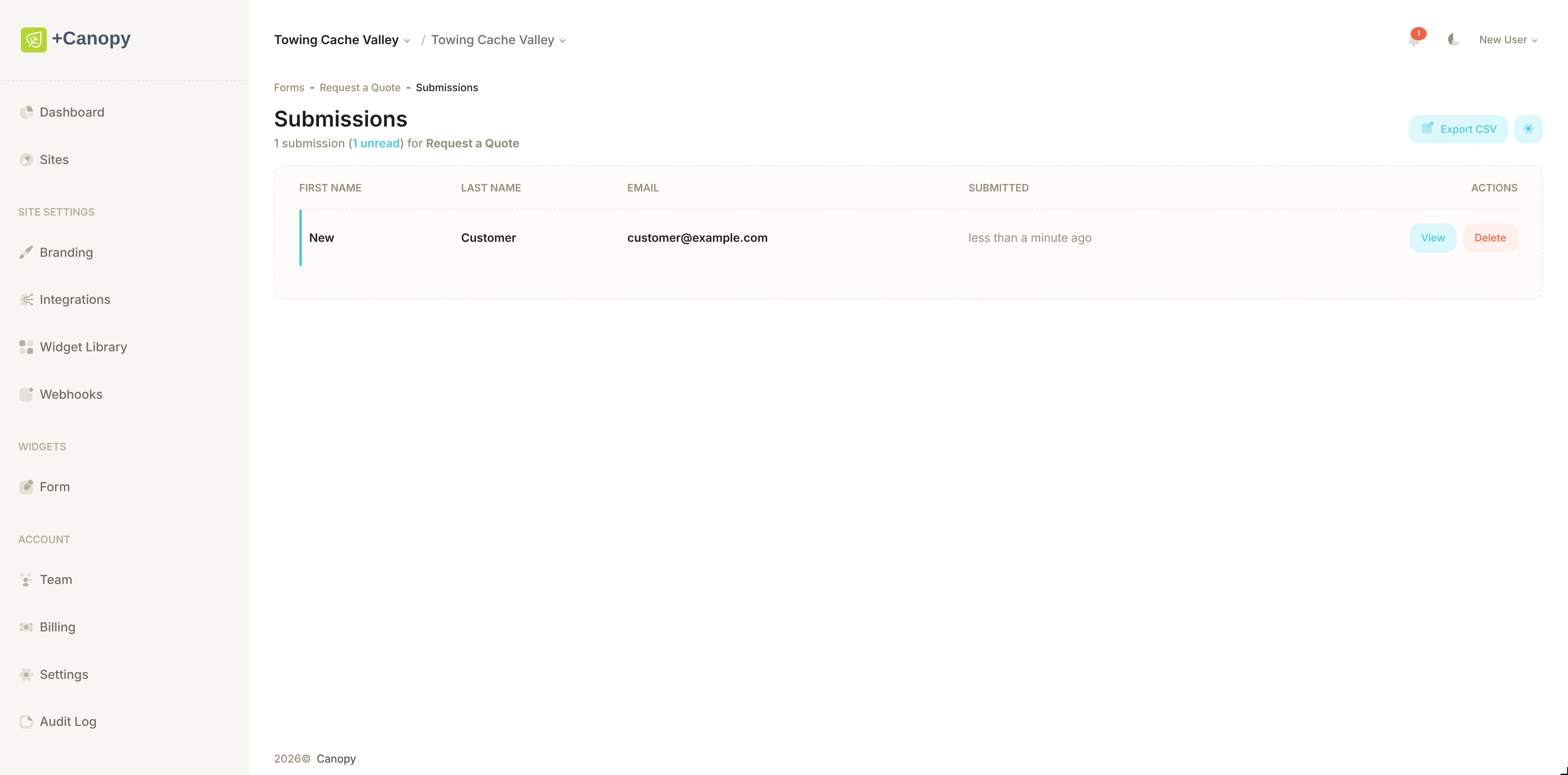 Form Builder Widget demo 2