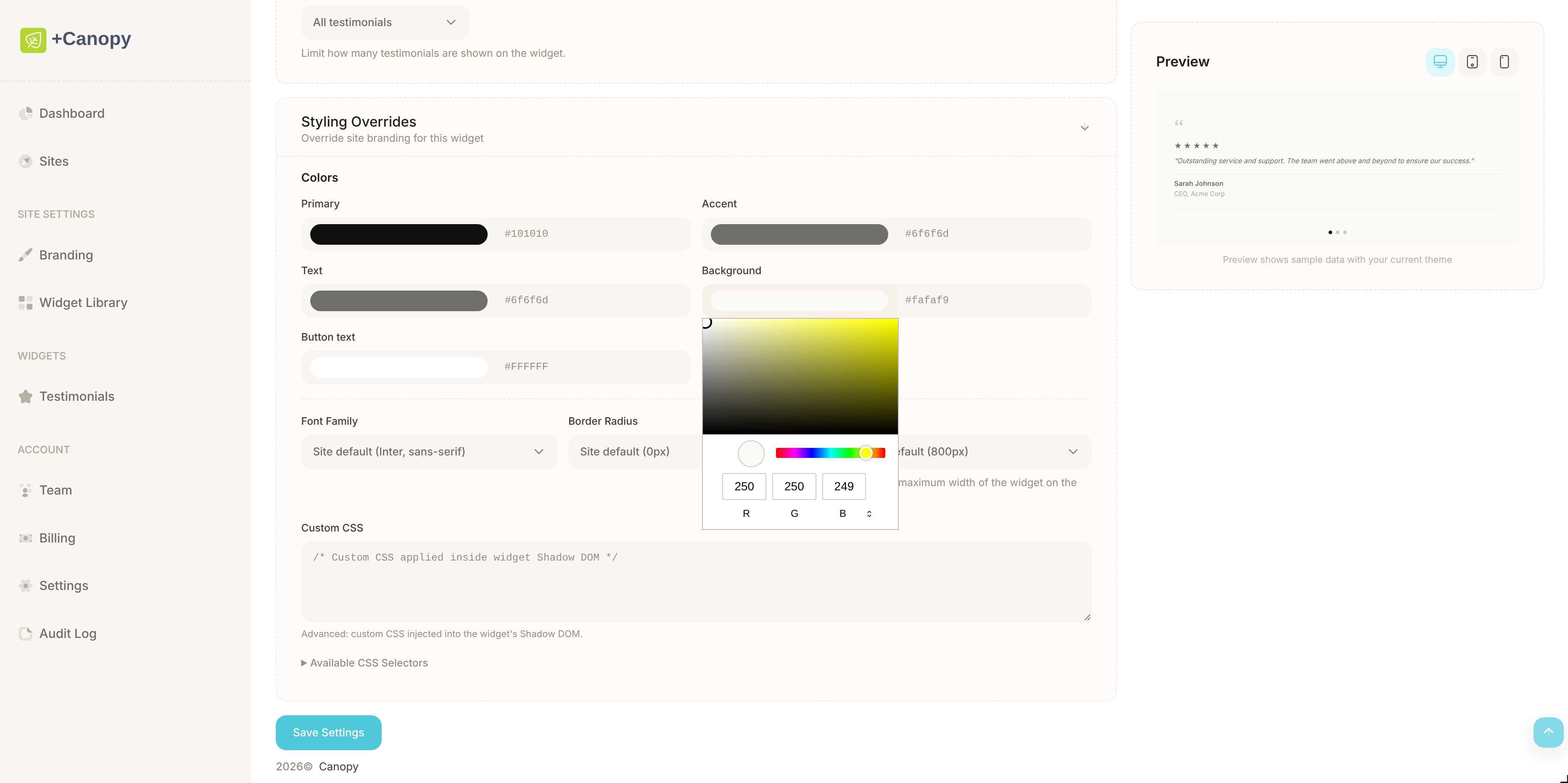 Testimonials Widget demo 3